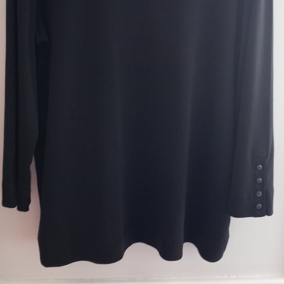 'CHICO'S' Solid Black Long Sleeve Tee Size 3 NWOT - Picture 3 of 8
